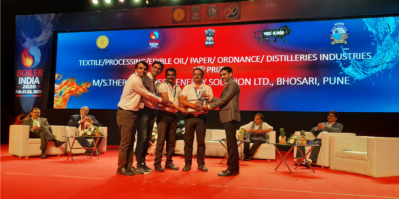 Thermax Onsite Energy Solutions Limited (TOESL) bags a second prize in the ‘Best Boiler User 2020’ category at the recently concluded Boiler India 2020.